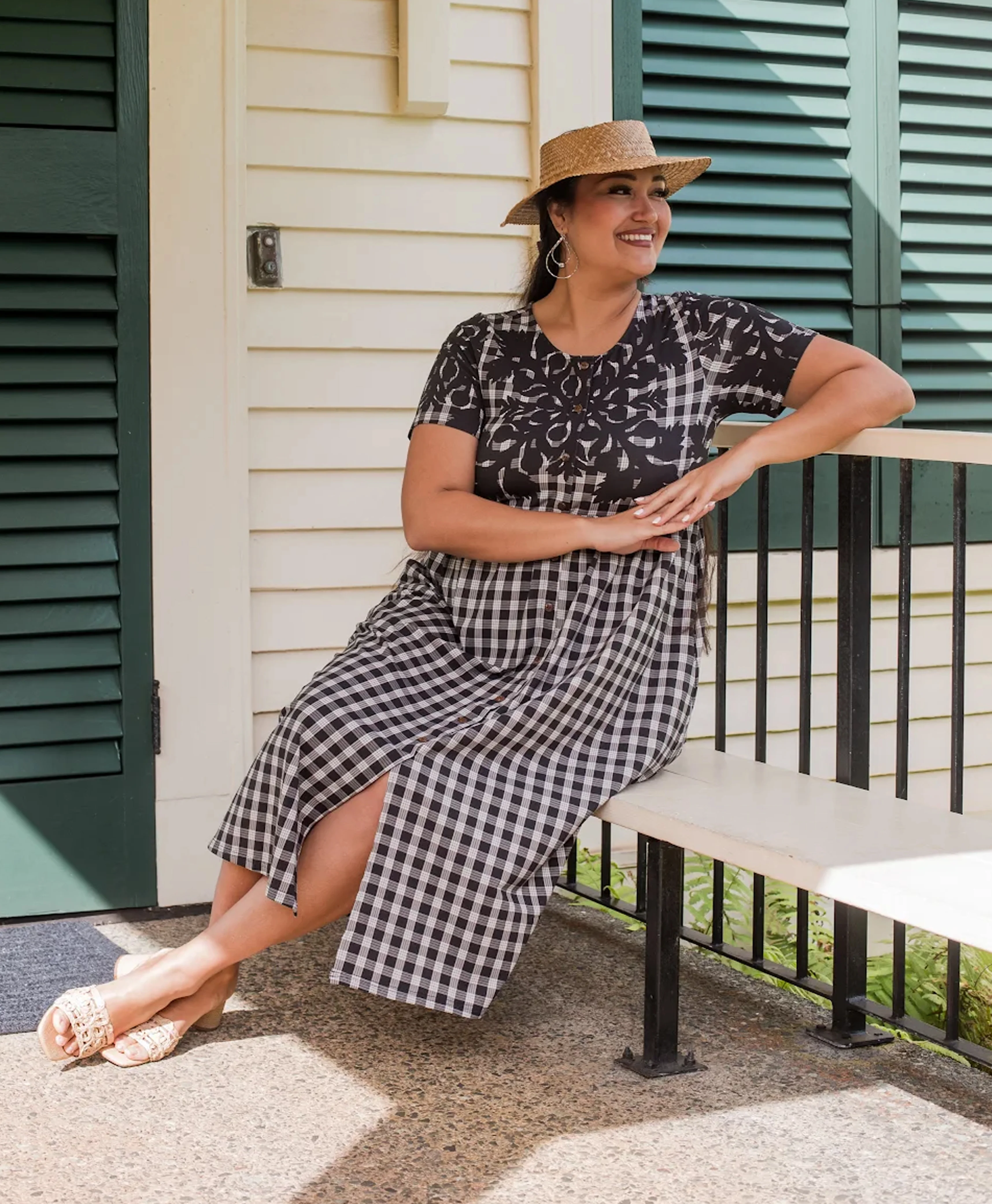 Palaka Kuiki Aulani Midi Dress in Black