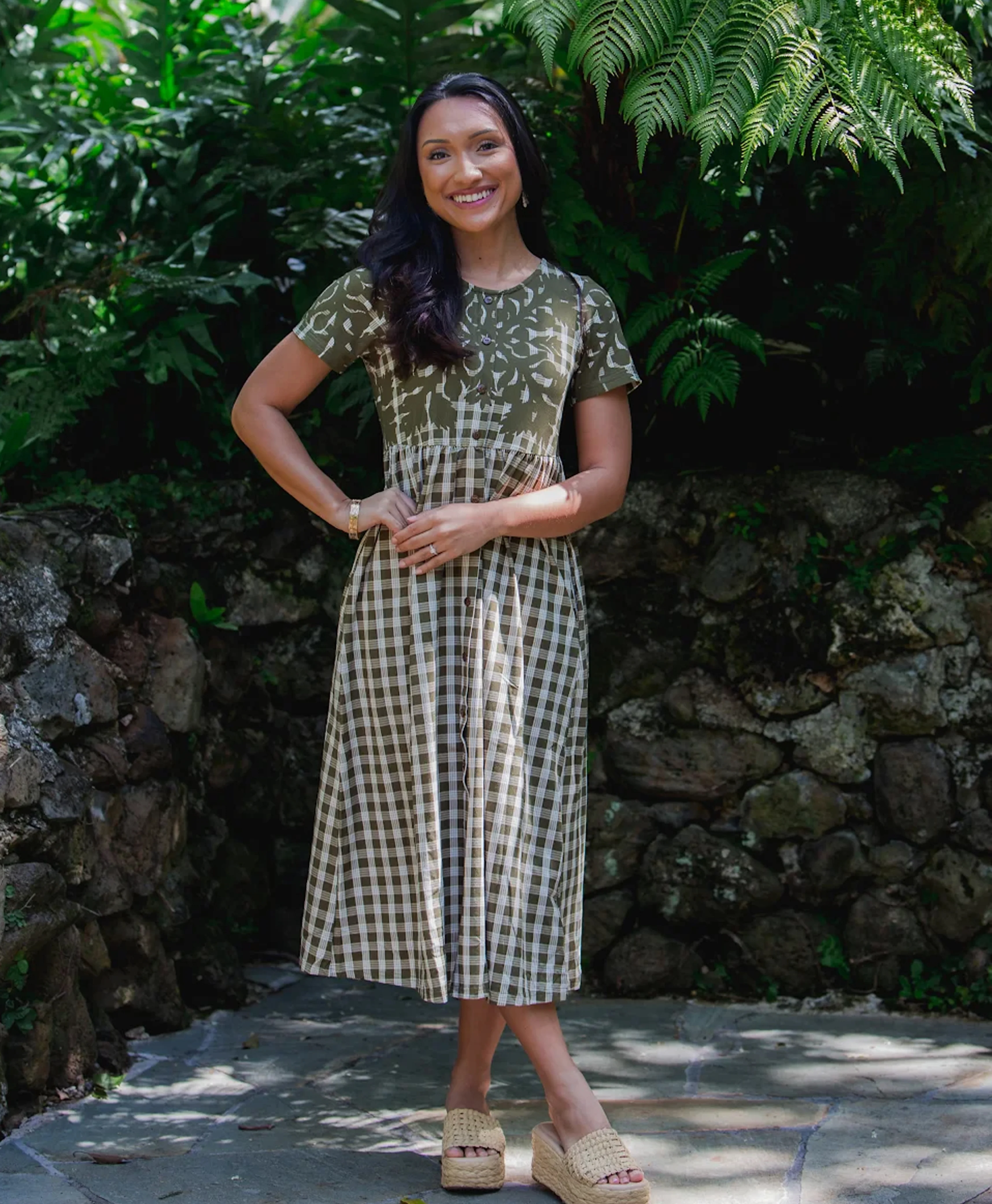 Palaka Kuiki Aulani Midi Dress Olive