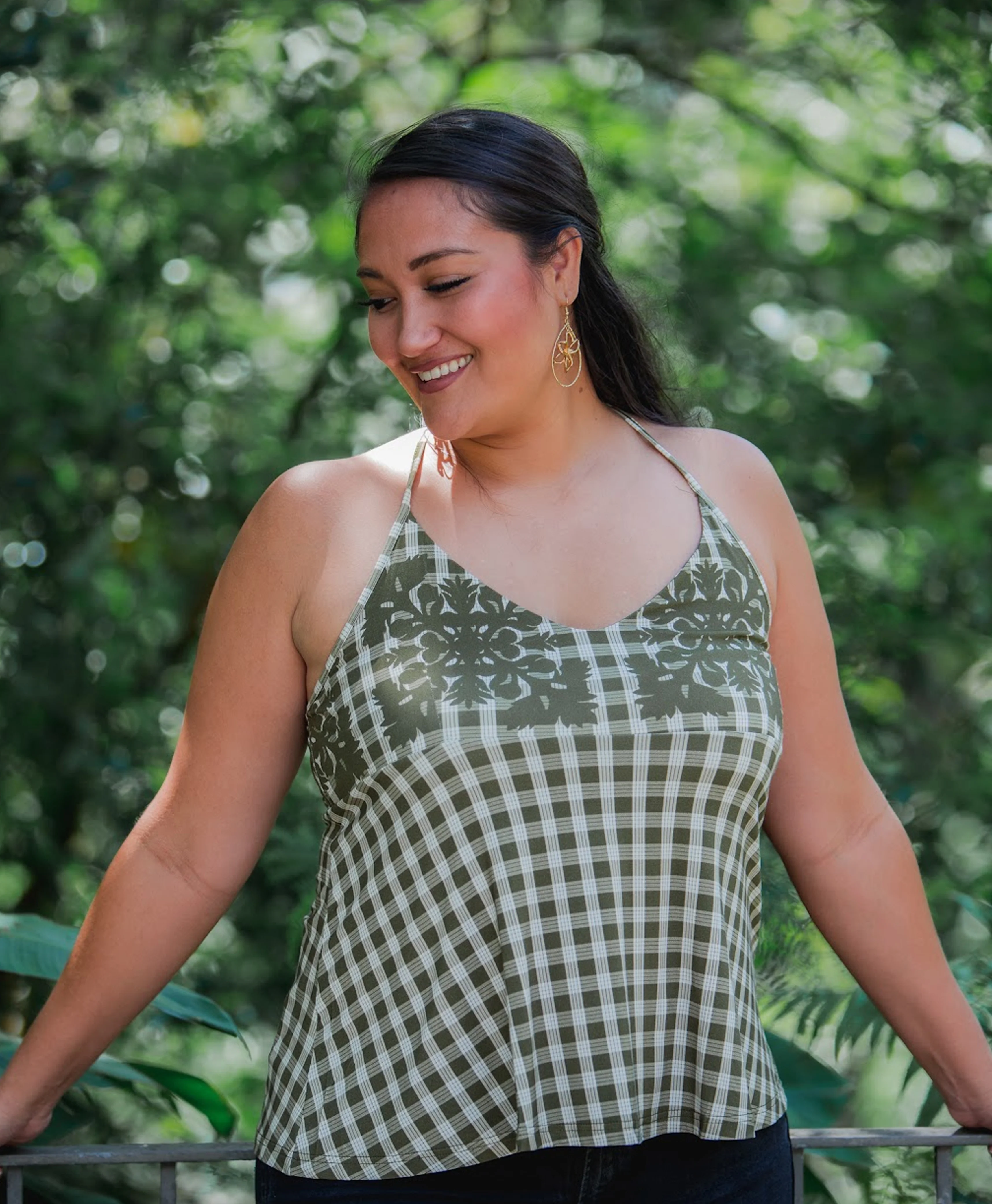 Palaka Kuiki Hoku Halter Top Olive - Image 2