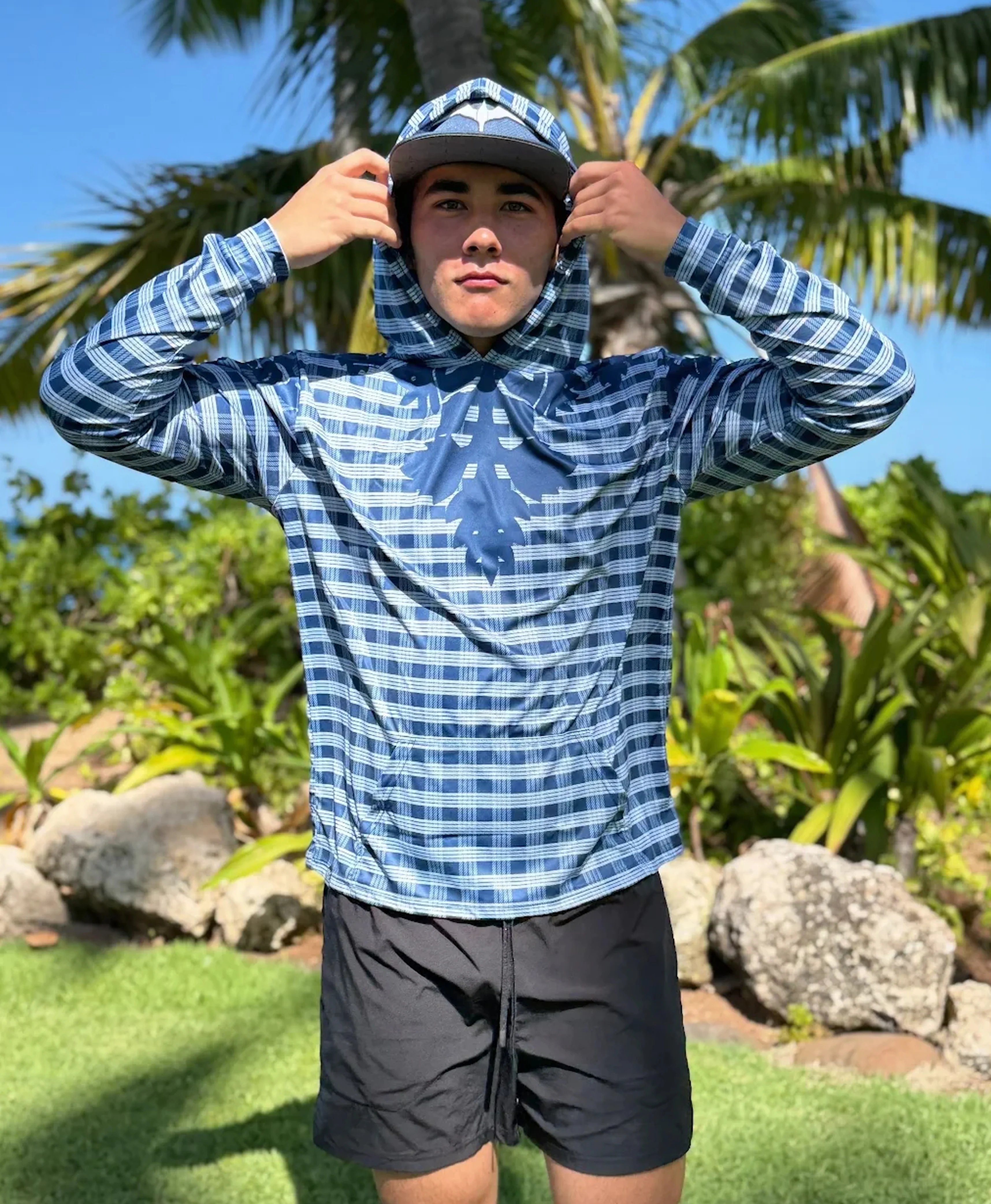 Palaka Kuiki Hooded Longsleve Drifit Navy - Image 2