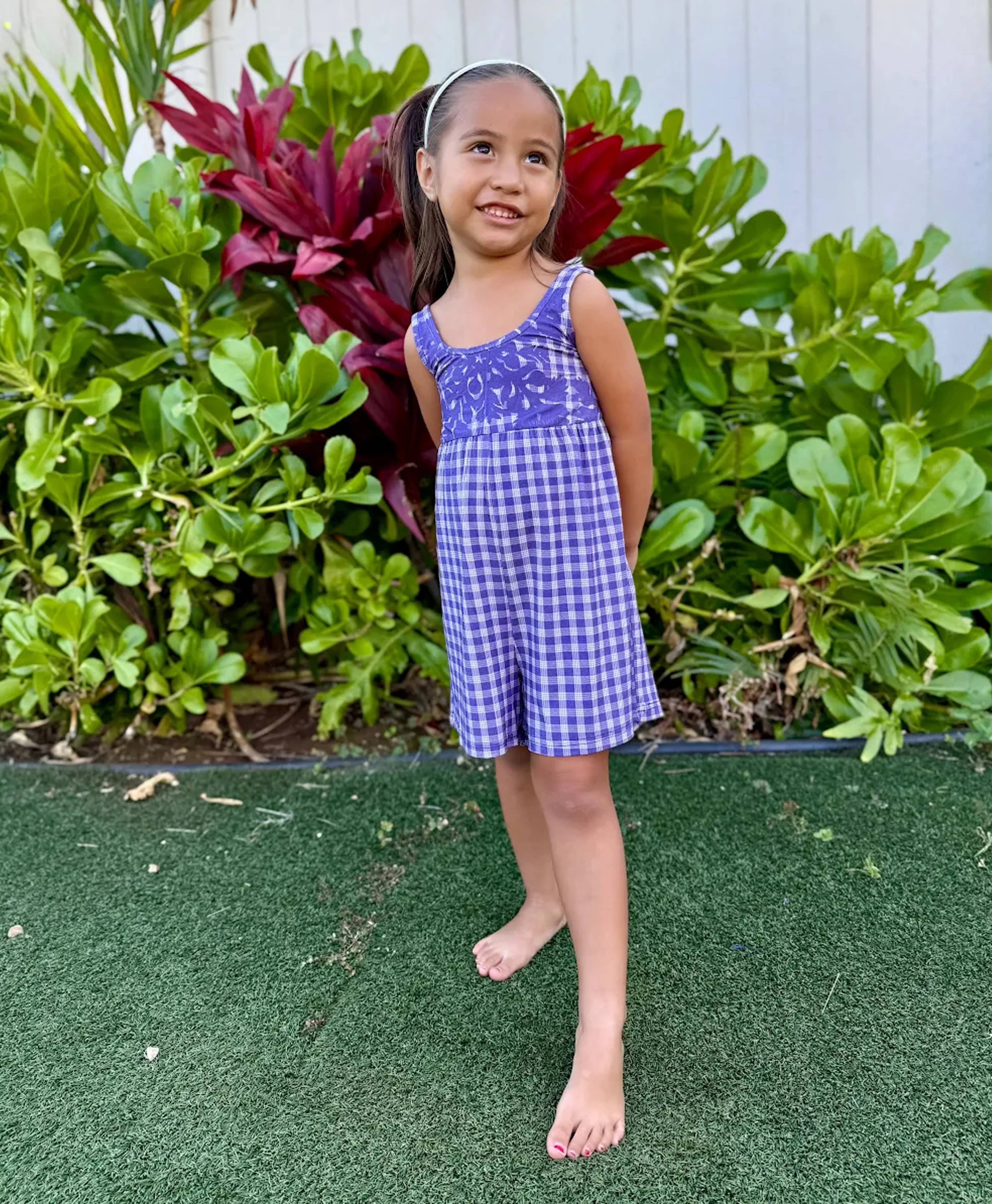 Palaka Kuiki Keiki Kanoe Romper Lavender - Image 2