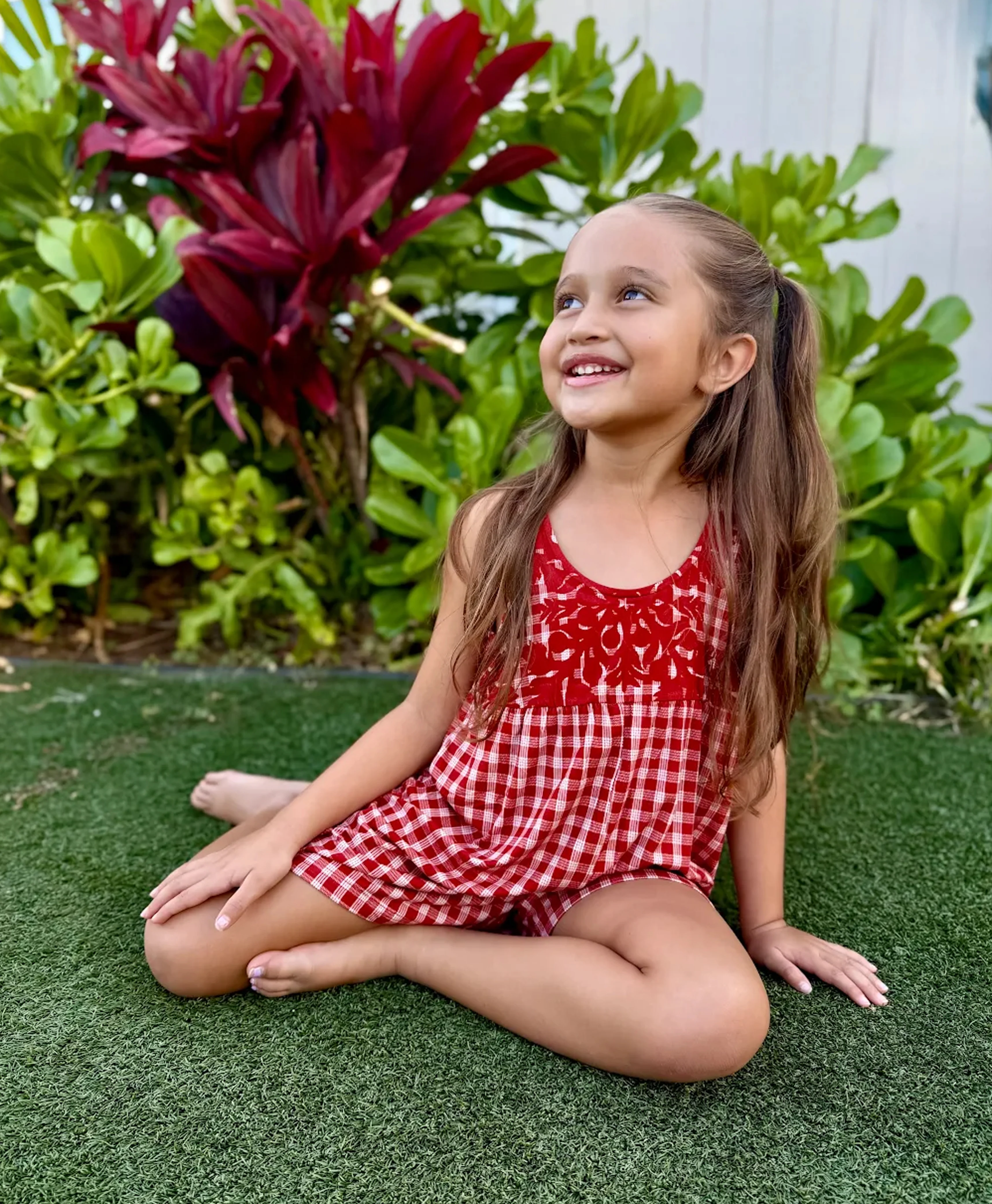 Palaka Kuiki Keiki Kanoe Romper Red - Image 2