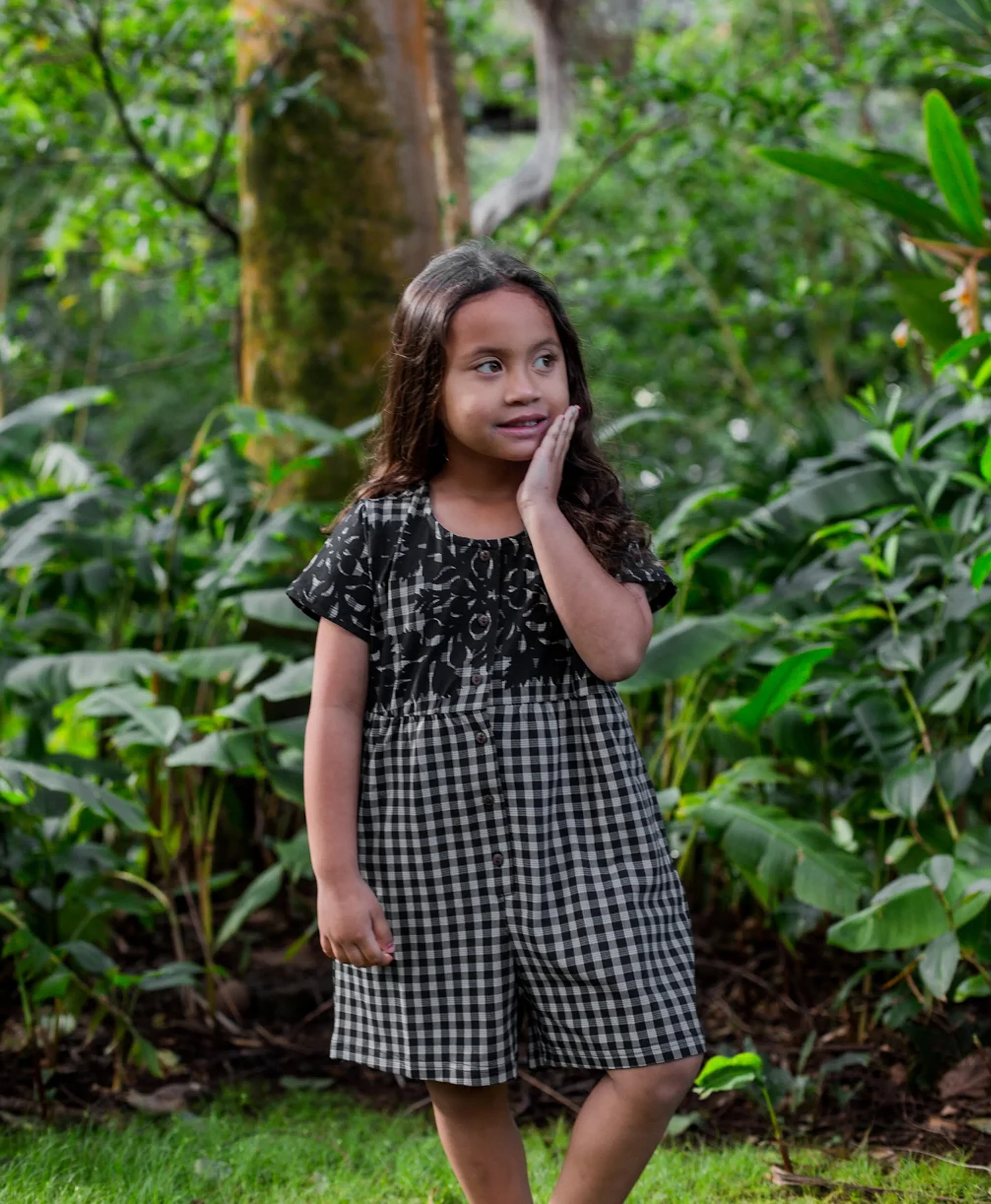 Palaka Kuiki Keiki Makana Romper Black