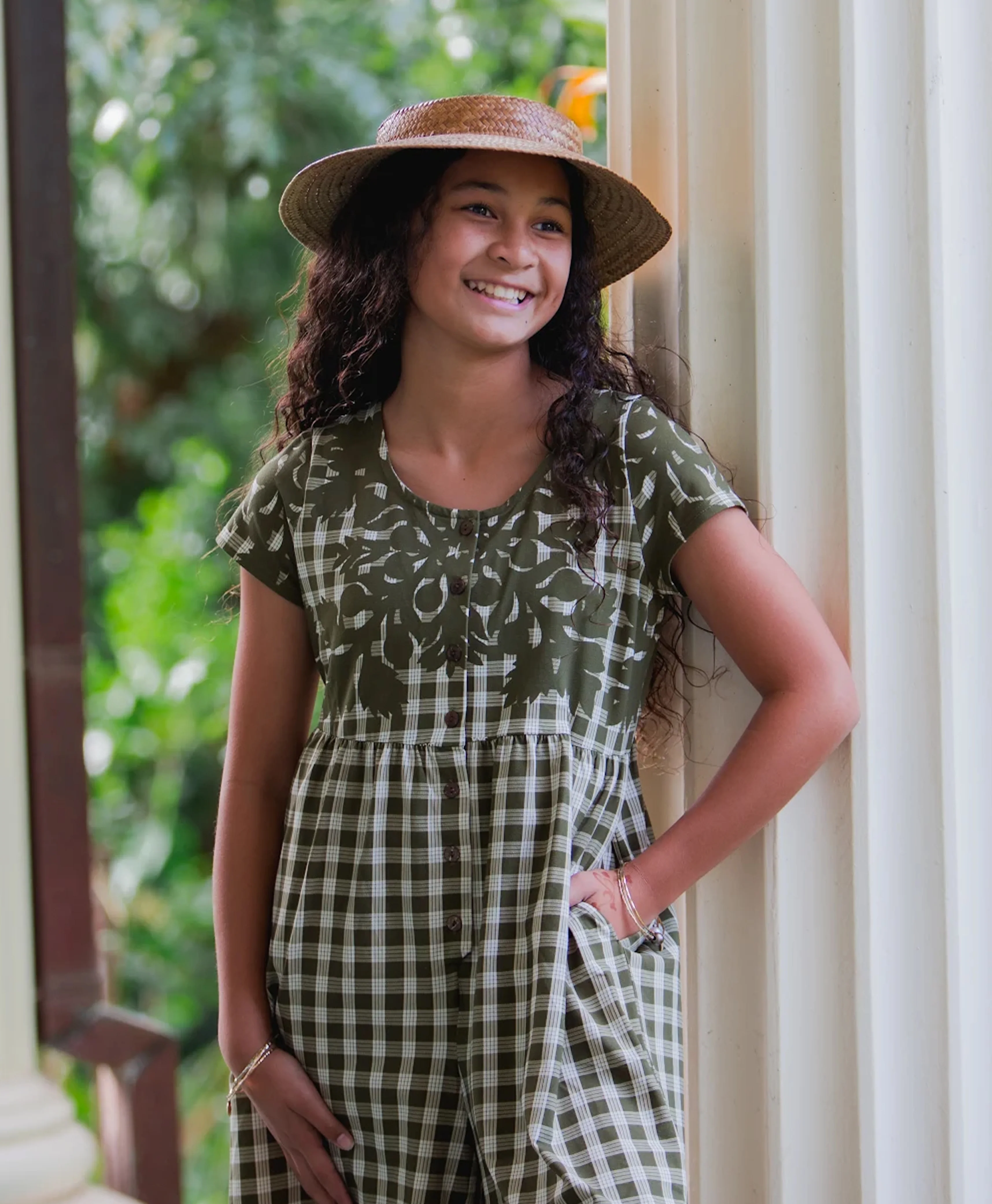 Palaka Kuiki Keiki Makana Romper Olive