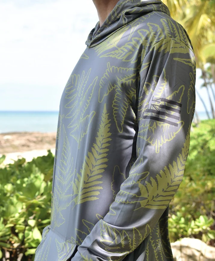 Palapalai Hooded Long Sleeve Drifit Gray Olive - Image 2
