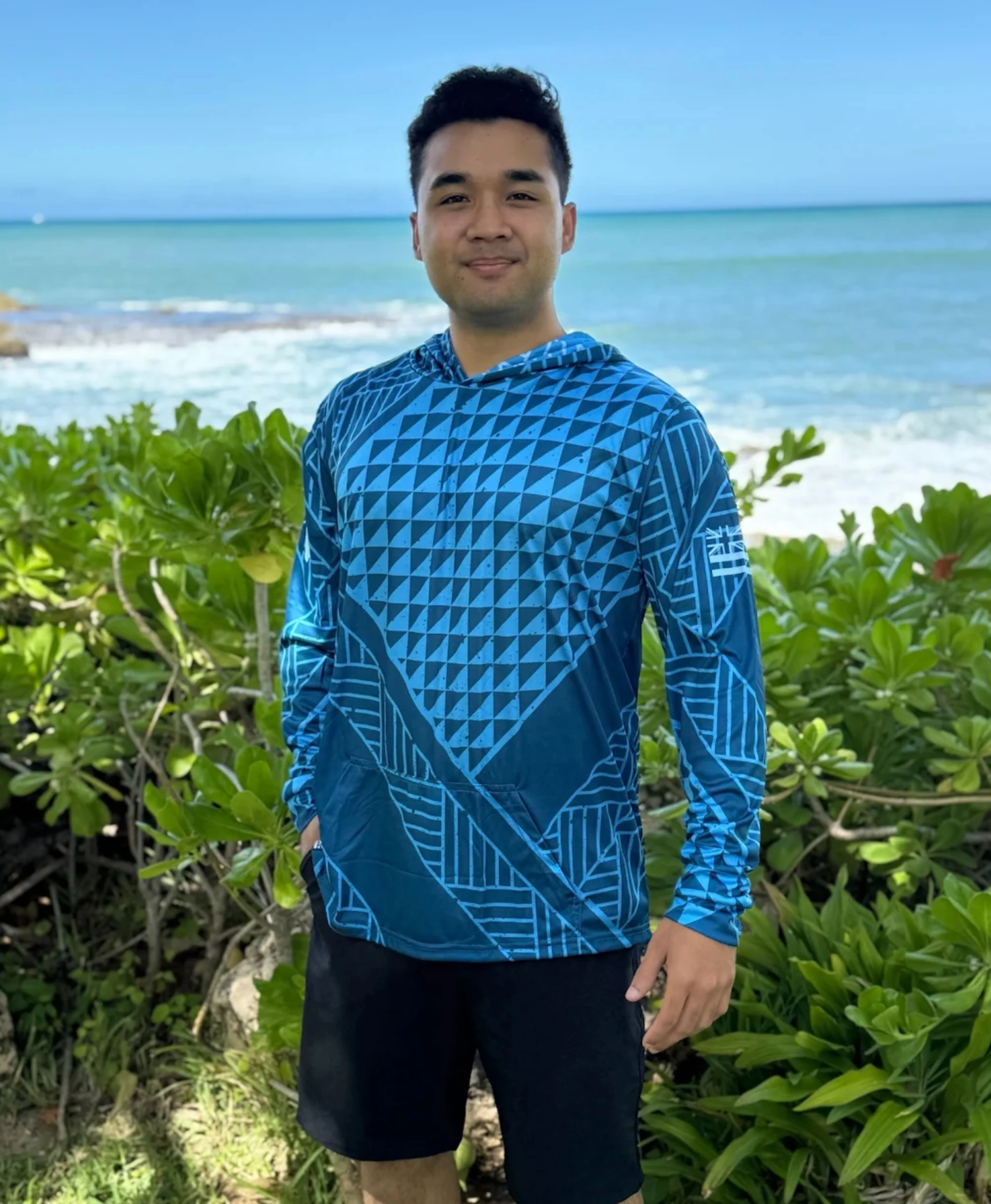 Ulana Hooded Long Sleeve Drifit Pacific Blue - Image 2