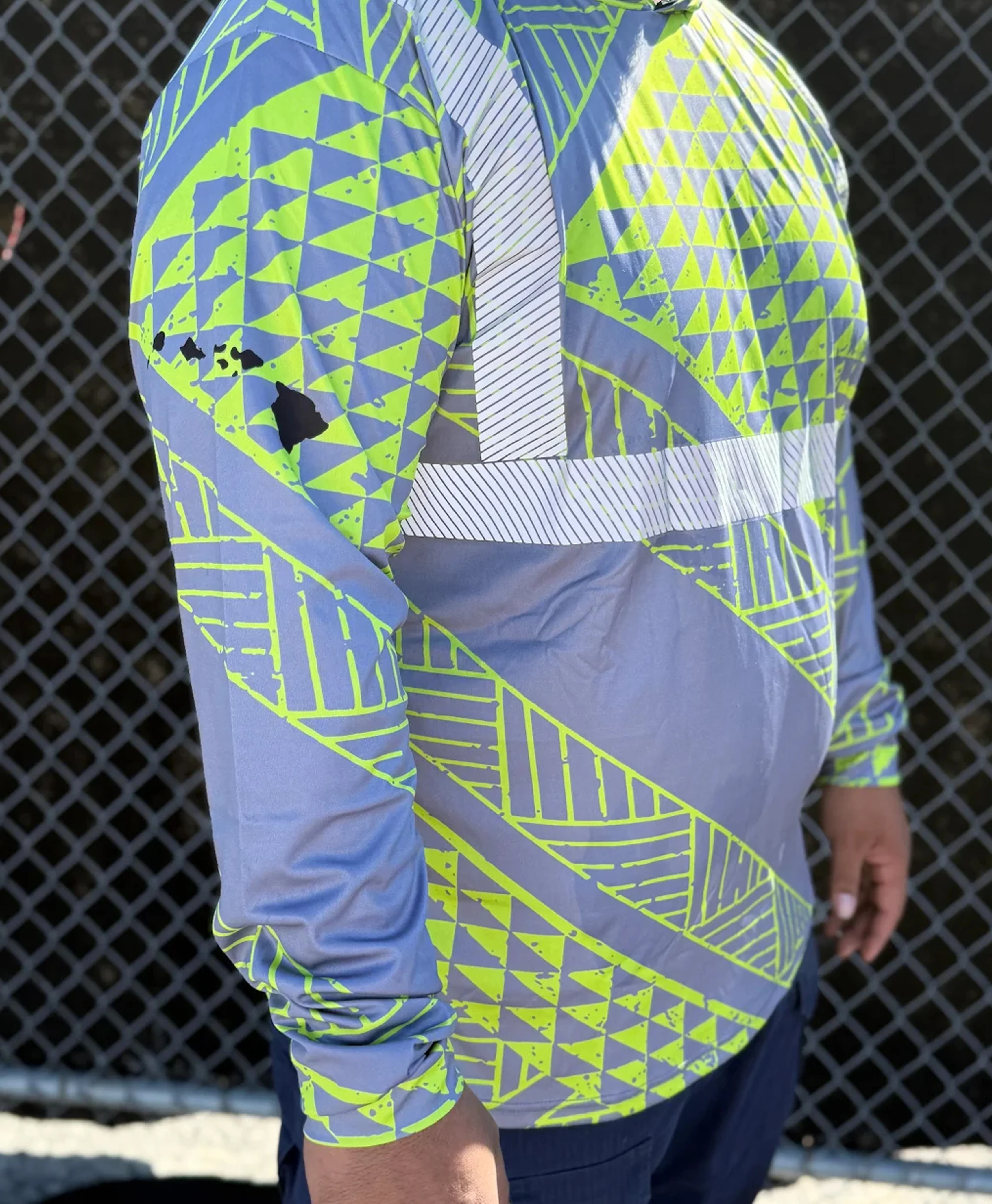 Ulana Reflective Hooded Longsleeve Drifit Neon Gray - Image 2