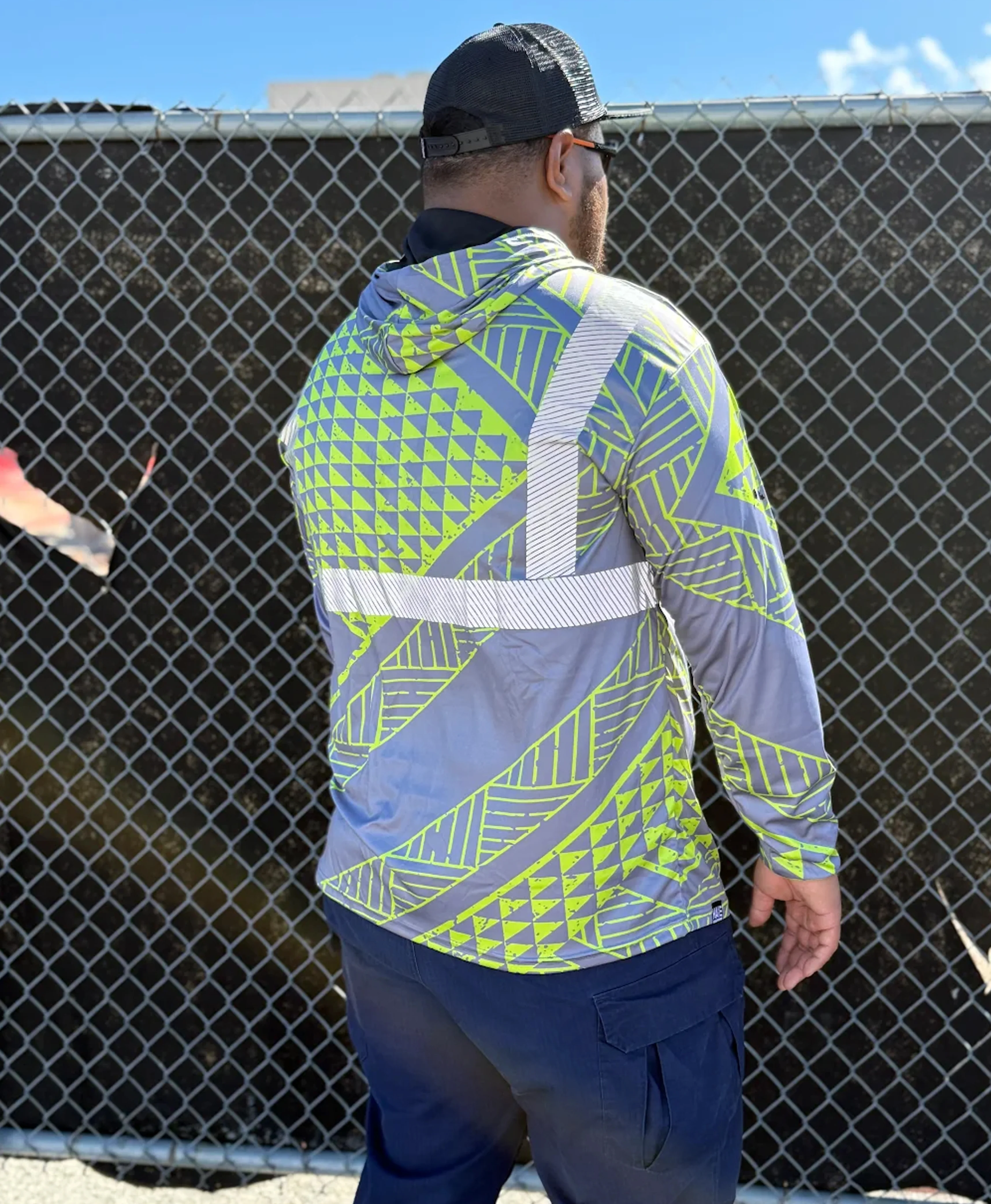 Ulana Reflective Hooded Longsleeve Drifit Neon Gray - Image 3