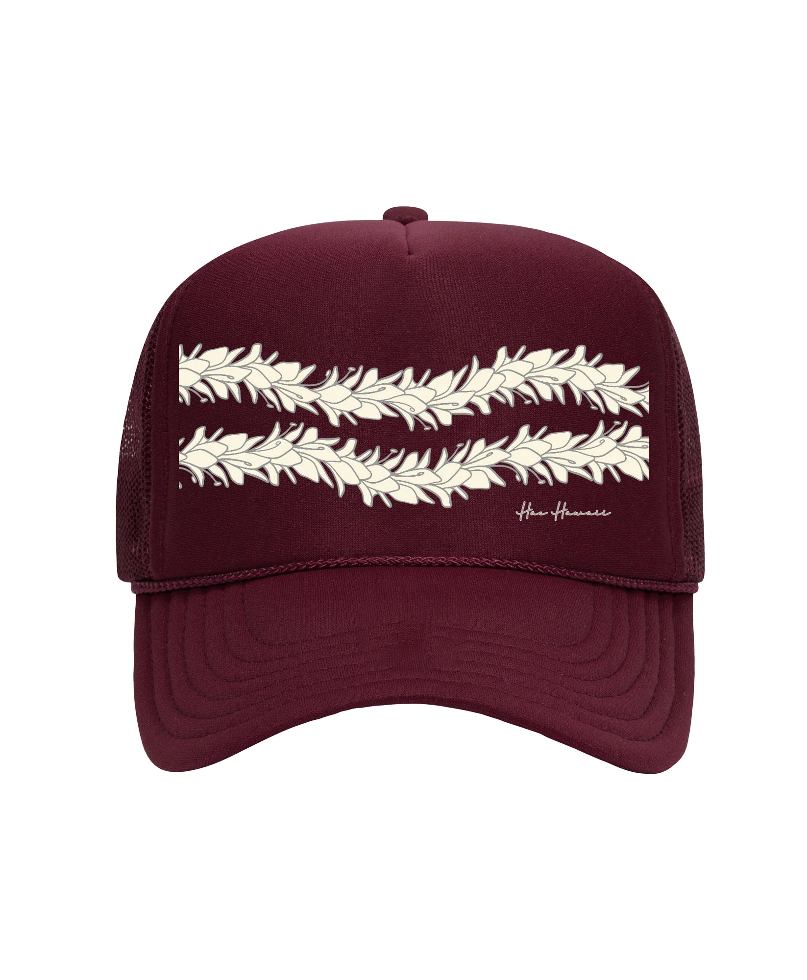 Lei Awapuhi Trucker Hat Maroon